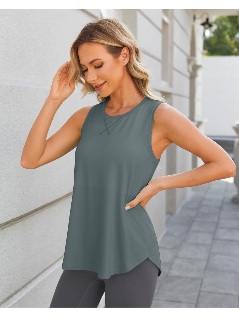 Everyday Scoop-Neck Tank Top in Slate Gray